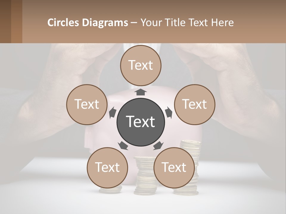 A Man Putting Money Into A Piggy Bank PowerPoint Template