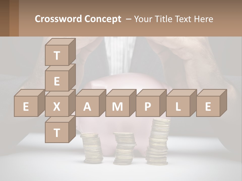 A Man Putting Money Into A Piggy Bank PowerPoint Template