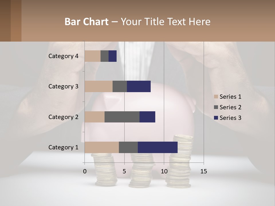 A Man Putting Money Into A Piggy Bank PowerPoint Template