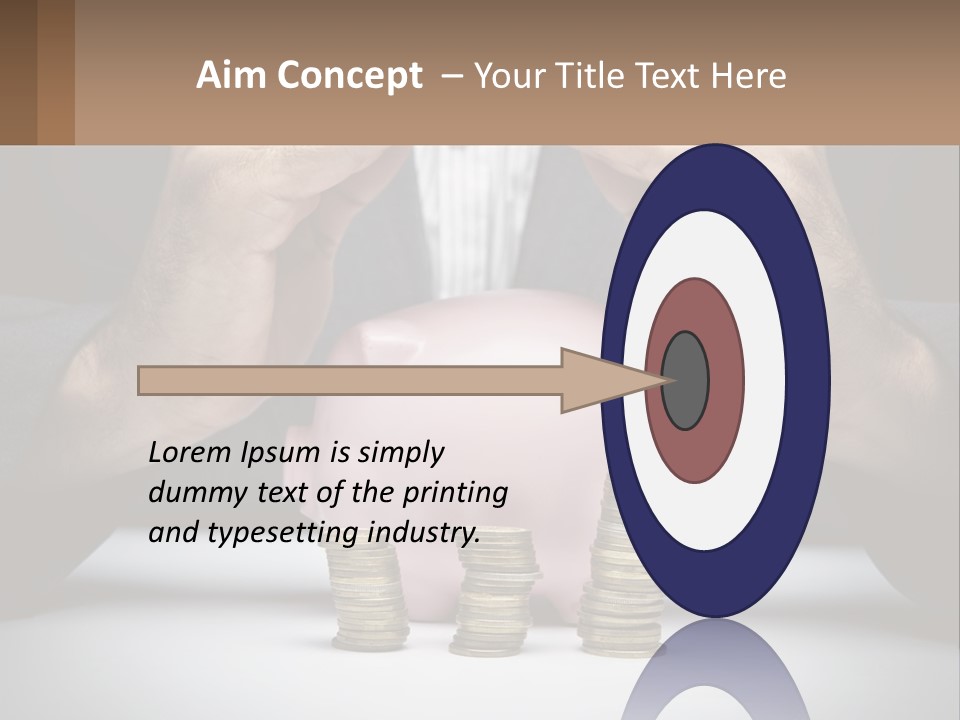 A Man Putting Money Into A Piggy Bank PowerPoint Template