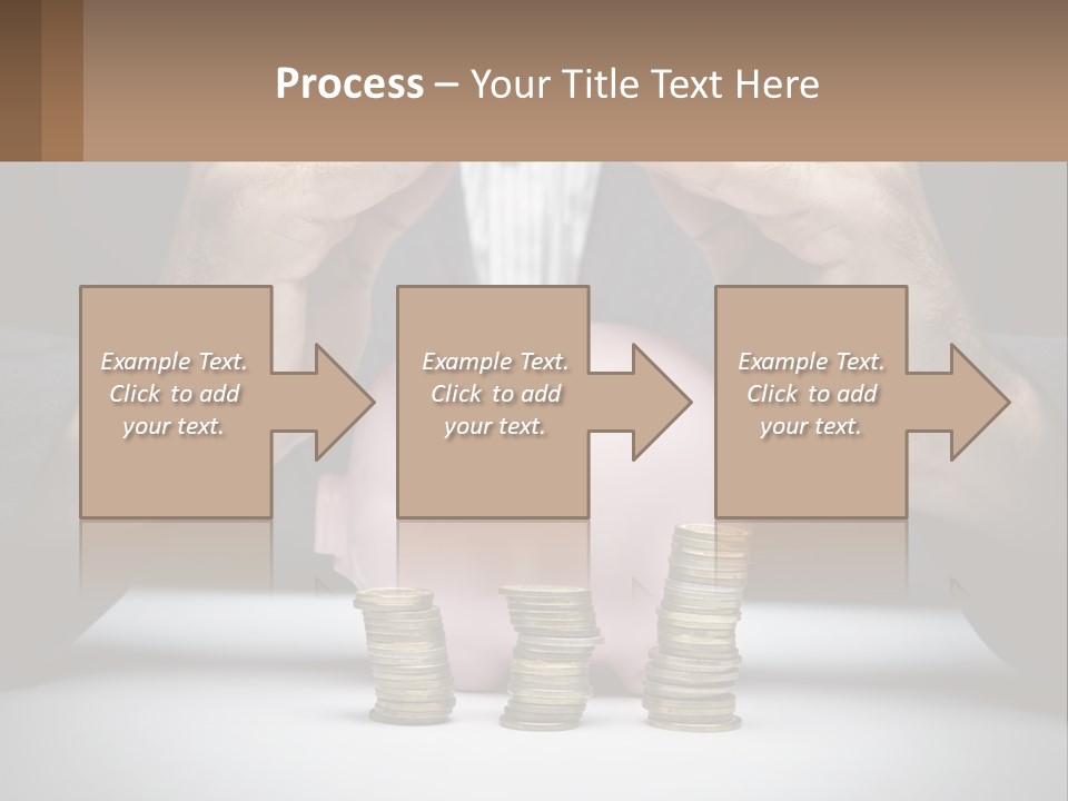 A Man Putting Money Into A Piggy Bank PowerPoint Template