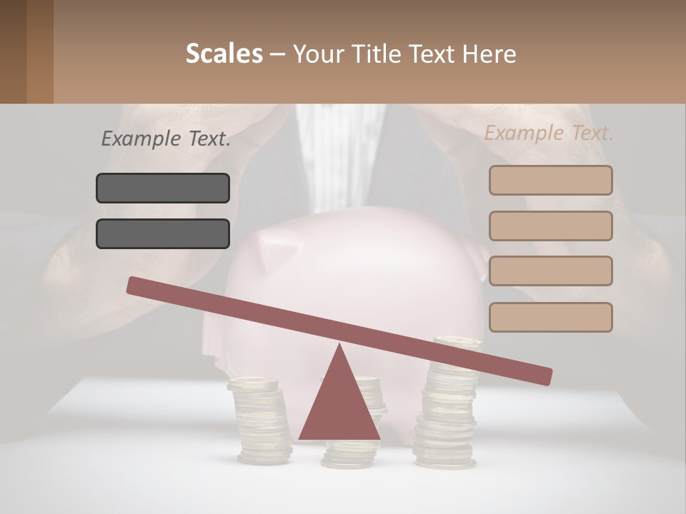 A Man Putting Money Into A Piggy Bank PowerPoint Template