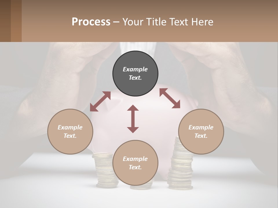 A Man Putting Money Into A Piggy Bank PowerPoint Template