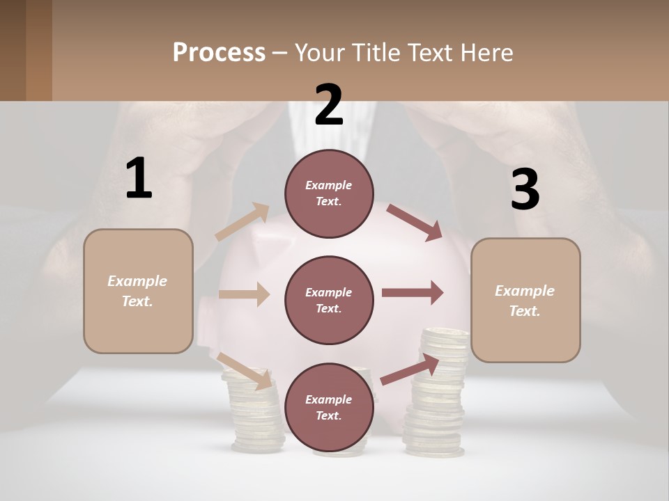 A Man Putting Money Into A Piggy Bank PowerPoint Template