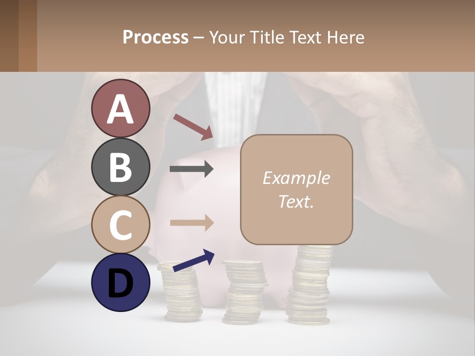 A Man Putting Money Into A Piggy Bank PowerPoint Template