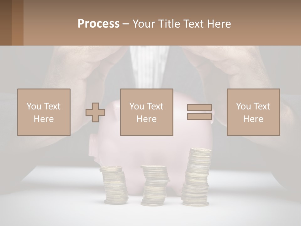 A Man Putting Money Into A Piggy Bank PowerPoint Template