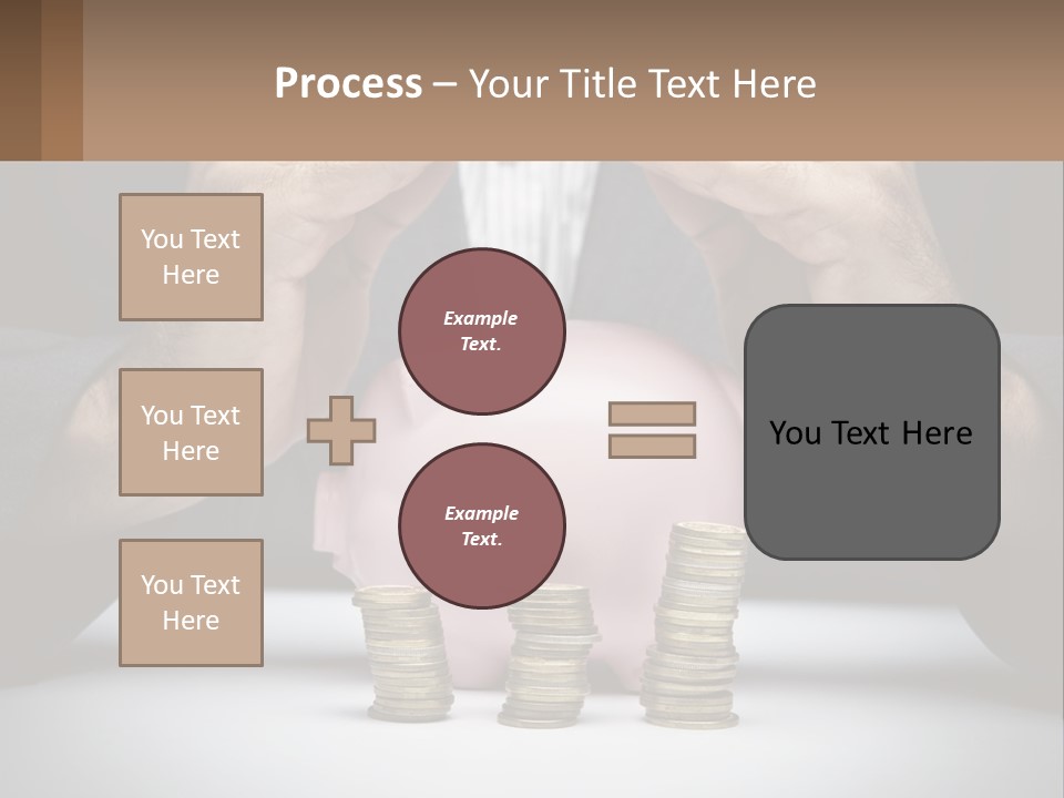 A Man Putting Money Into A Piggy Bank PowerPoint Template
