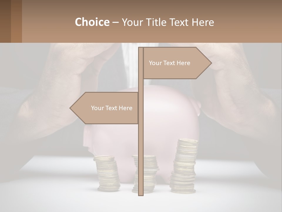 A Man Putting Money Into A Piggy Bank PowerPoint Template