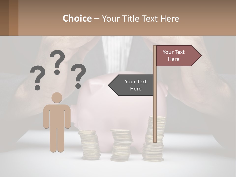 A Man Putting Money Into A Piggy Bank PowerPoint Template