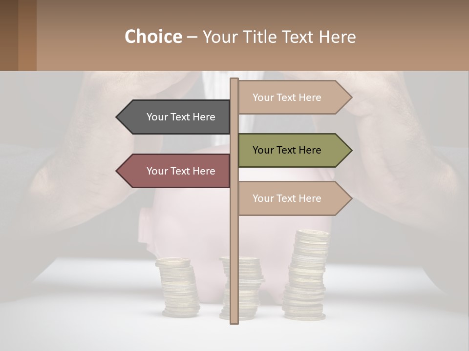 A Man Putting Money Into A Piggy Bank PowerPoint Template