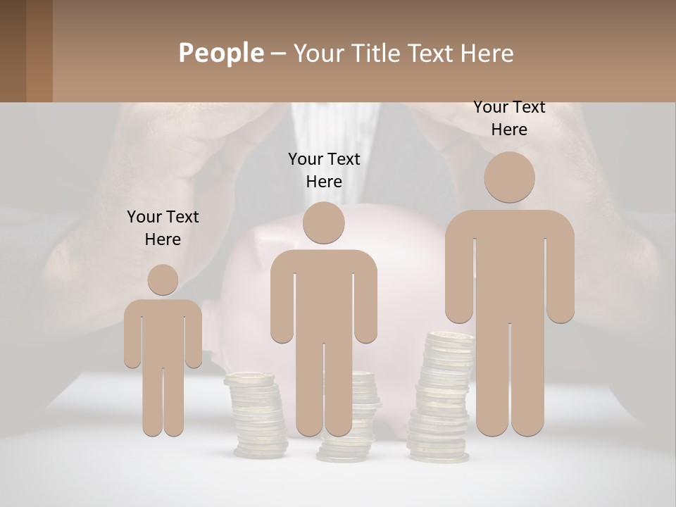 A Man Putting Money Into A Piggy Bank PowerPoint Template