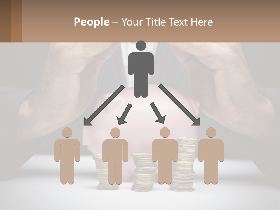 A Man Putting Money Into A Piggy Bank PowerPoint Template