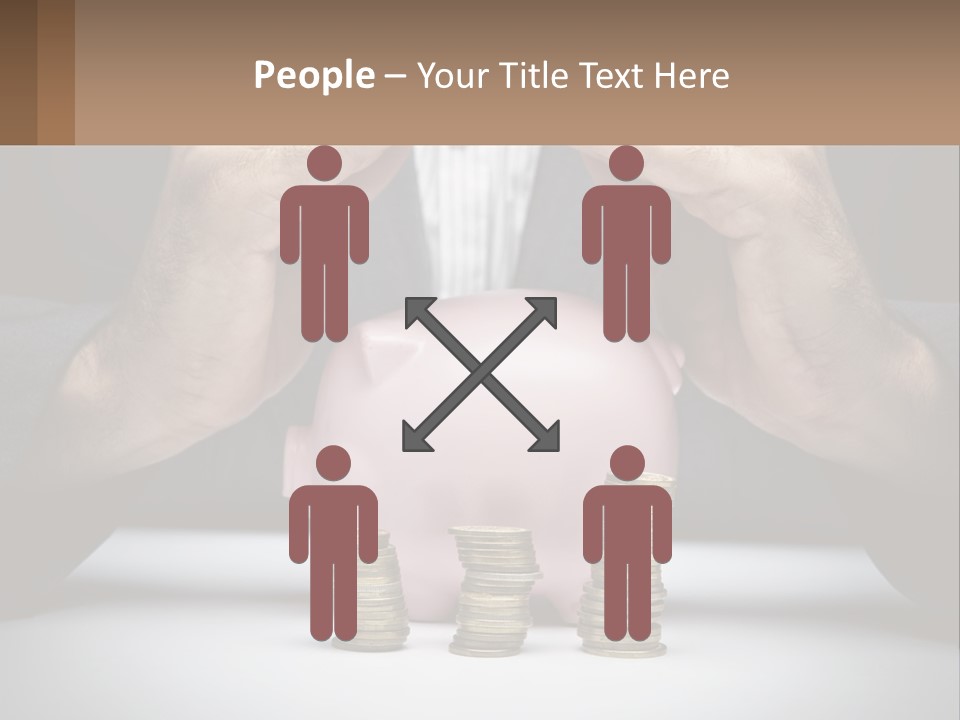 A Man Putting Money Into A Piggy Bank PowerPoint Template