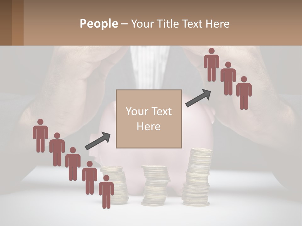 A Man Putting Money Into A Piggy Bank PowerPoint Template