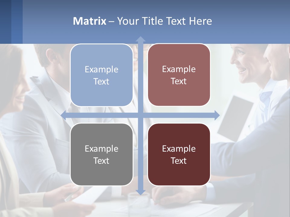A Group Of Business People Shaking Hands Over A Table PowerPoint Template