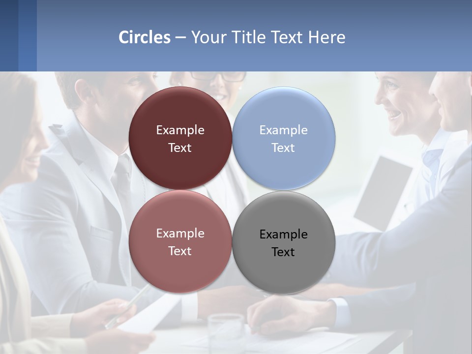 A Group Of Business People Shaking Hands Over A Table PowerPoint Template