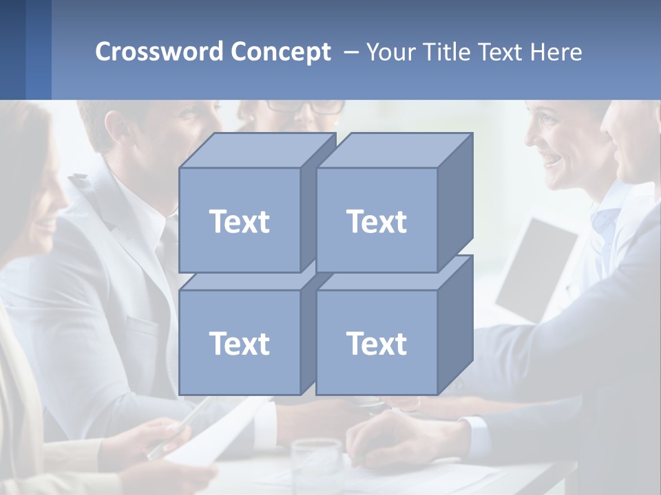 A Group Of Business People Shaking Hands Over A Table PowerPoint Template