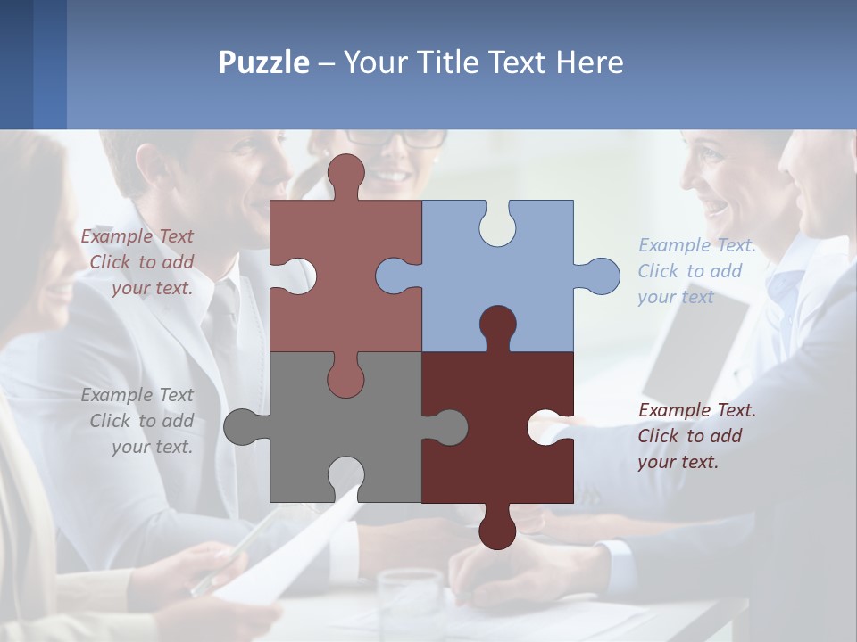 A Group Of Business People Shaking Hands Over A Table PowerPoint Template