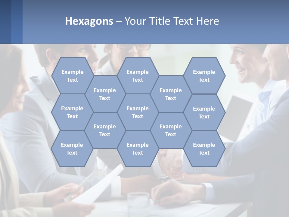 A Group Of Business People Shaking Hands Over A Table PowerPoint Template