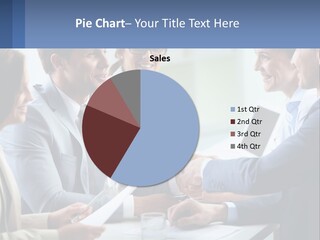 A Group Of Business People Shaking Hands Over A Table PowerPoint Template