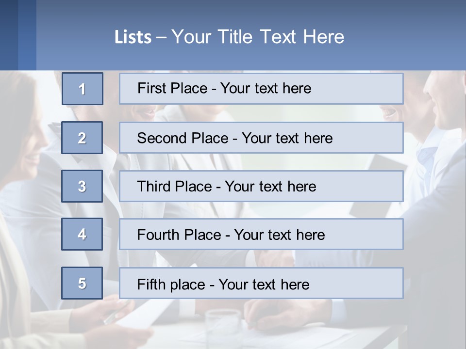 A Group Of Business People Shaking Hands Over A Table PowerPoint Template