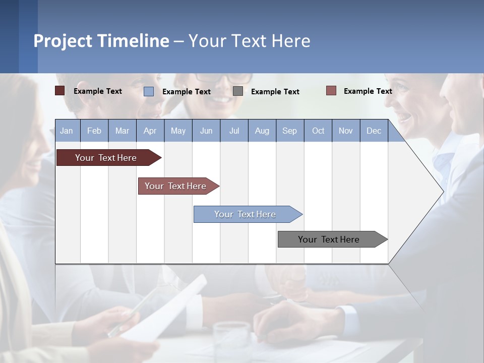 A Group Of Business People Shaking Hands Over A Table PowerPoint Template