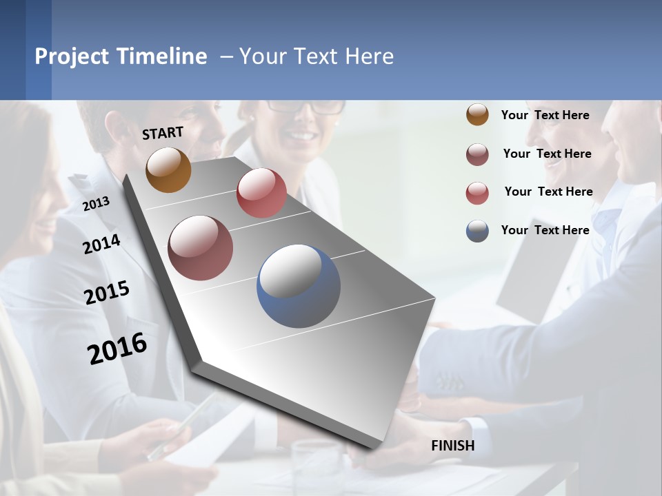 A Group Of Business People Shaking Hands Over A Table PowerPoint Template