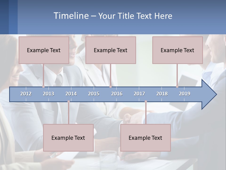 A Group Of Business People Shaking Hands Over A Table PowerPoint Template
