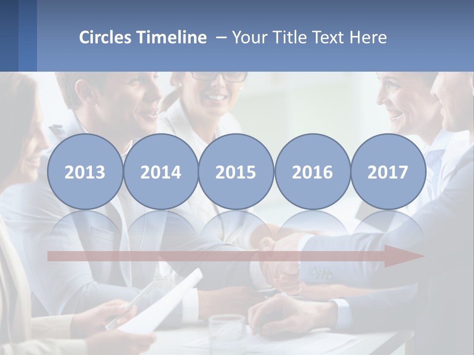 A Group Of Business People Shaking Hands Over A Table PowerPoint Template