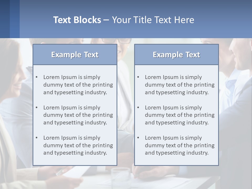 A Group Of Business People Shaking Hands Over A Table PowerPoint Template
