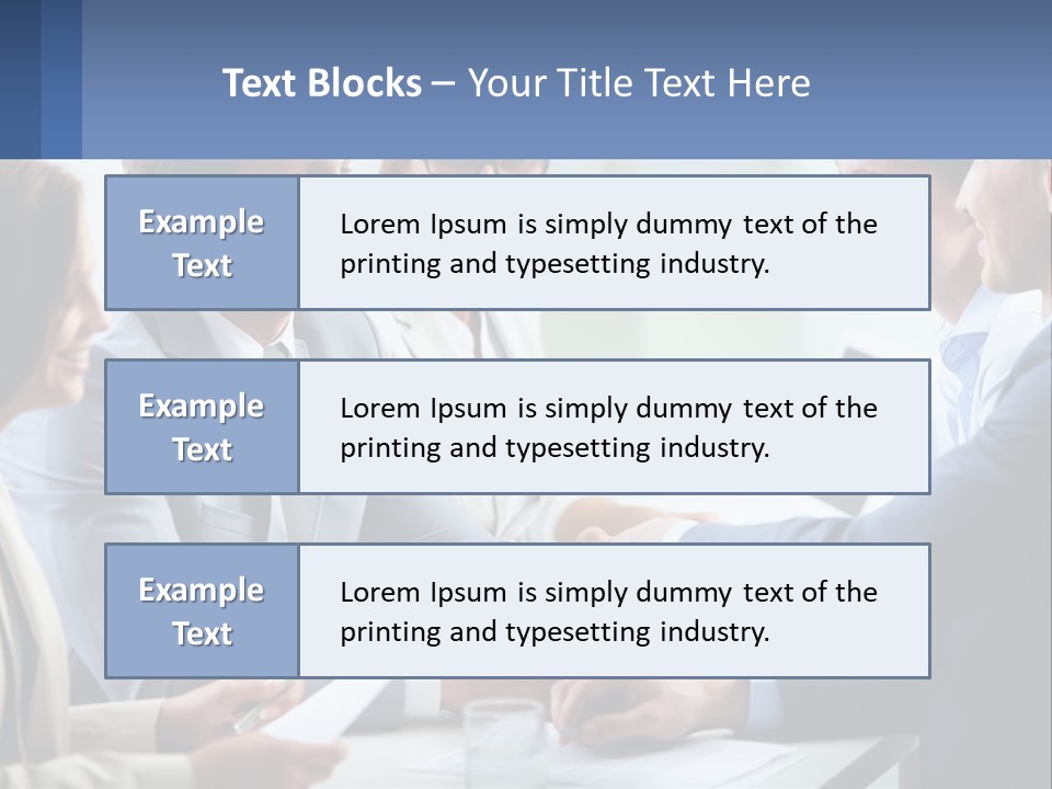 A Group Of Business People Shaking Hands Over A Table PowerPoint Template
