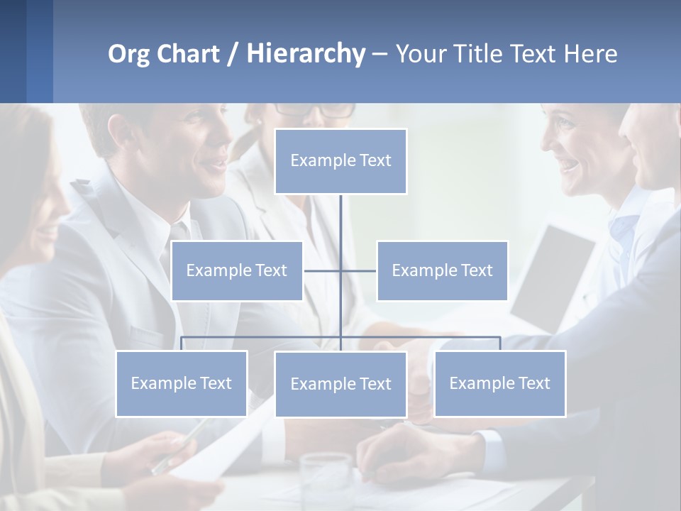 A Group Of Business People Shaking Hands Over A Table PowerPoint Template