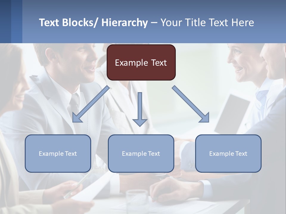 A Group Of Business People Shaking Hands Over A Table PowerPoint Template