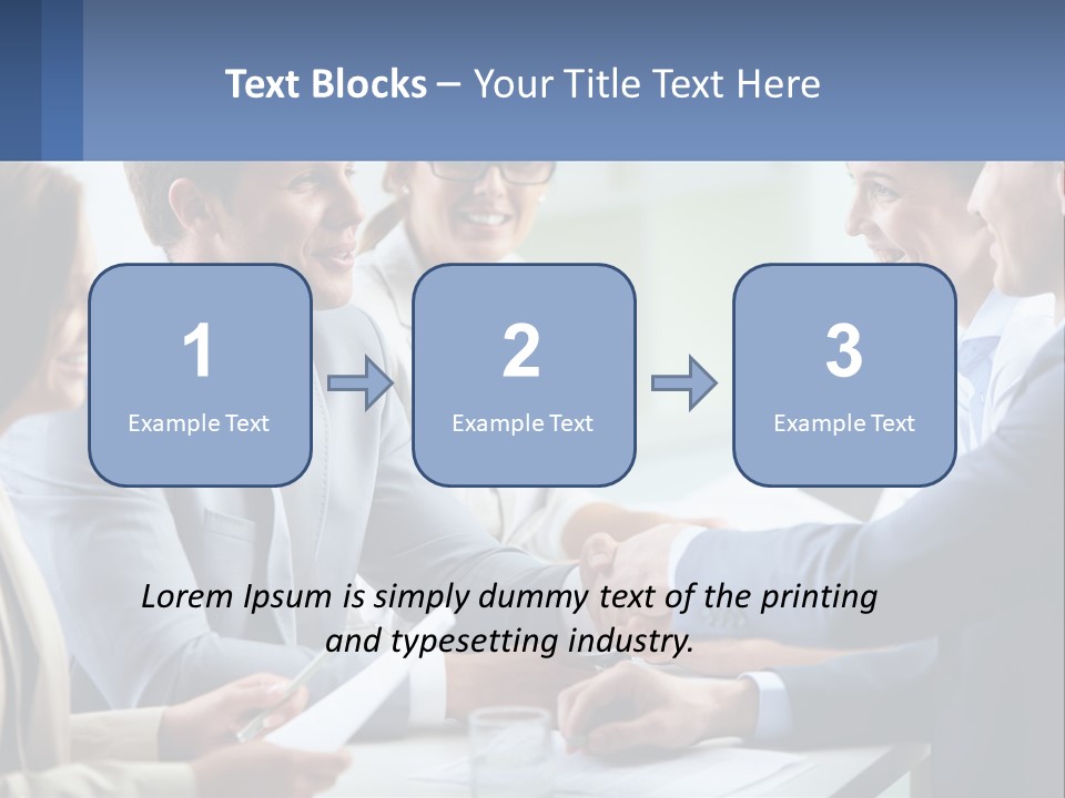 A Group Of Business People Shaking Hands Over A Table PowerPoint Template