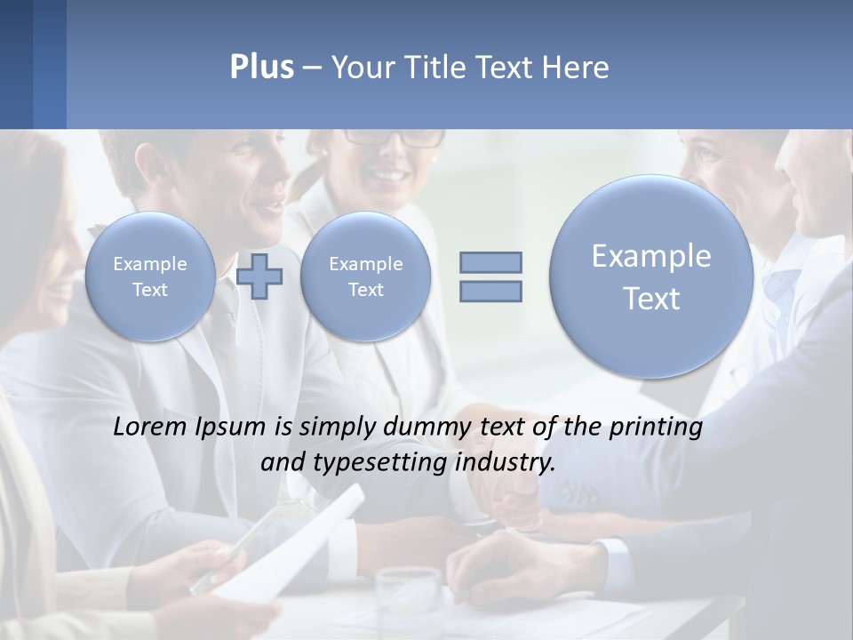 A Group Of Business People Shaking Hands Over A Table PowerPoint Template