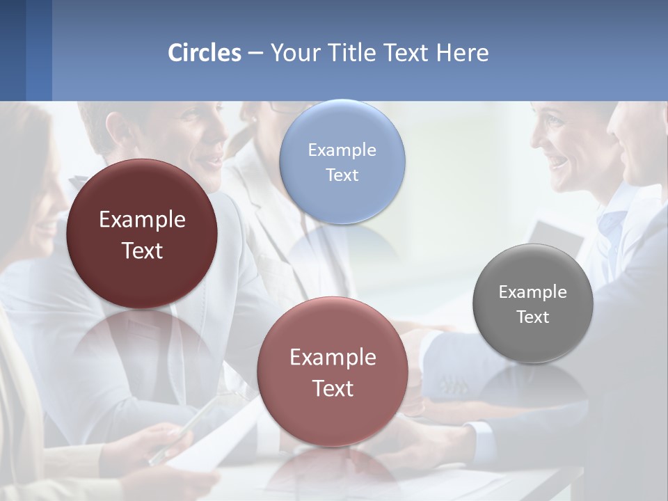 A Group Of Business People Shaking Hands Over A Table PowerPoint Template