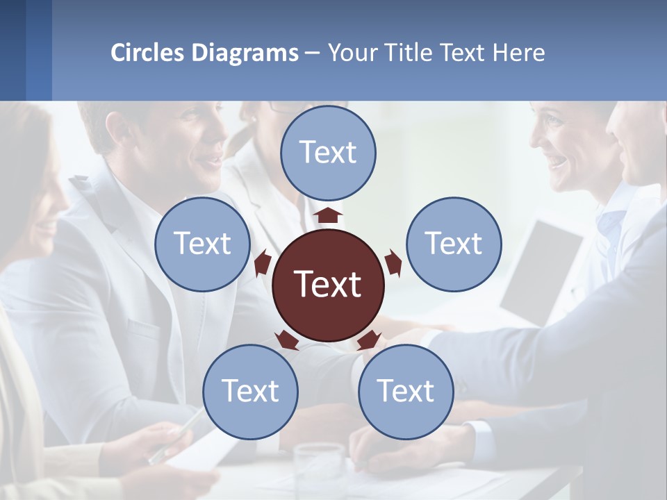 A Group Of Business People Shaking Hands Over A Table PowerPoint Template