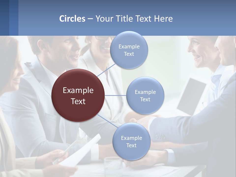 A Group Of Business People Shaking Hands Over A Table PowerPoint Template