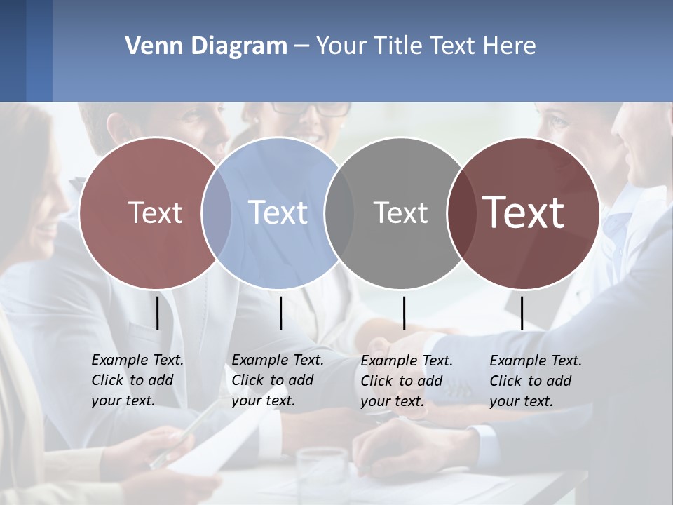 A Group Of Business People Shaking Hands Over A Table PowerPoint Template