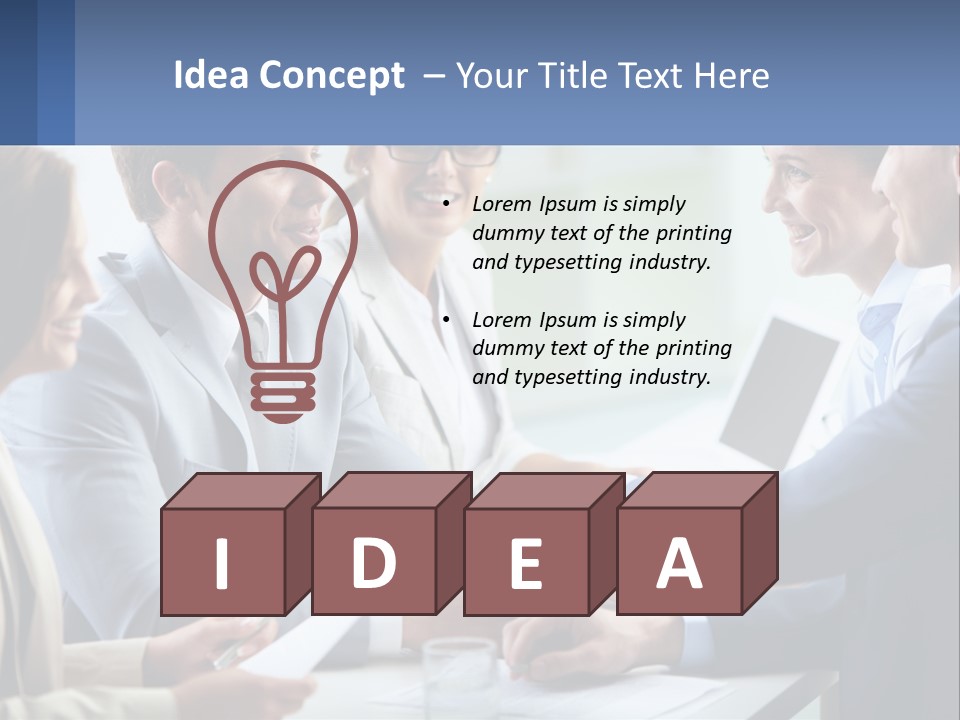 A Group Of Business People Shaking Hands Over A Table PowerPoint Template