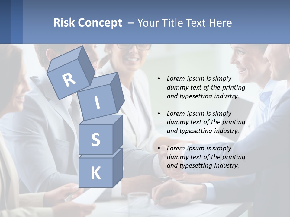 A Group Of Business People Shaking Hands Over A Table PowerPoint Template
