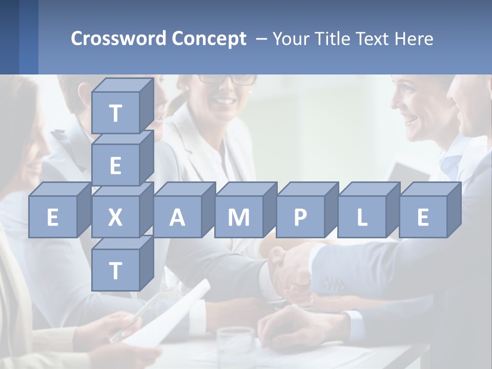 A Group Of Business People Shaking Hands Over A Table PowerPoint Template