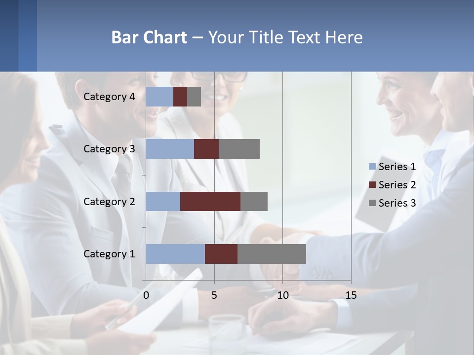 A Group Of Business People Shaking Hands Over A Table PowerPoint Template