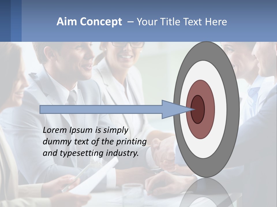A Group Of Business People Shaking Hands Over A Table PowerPoint Template