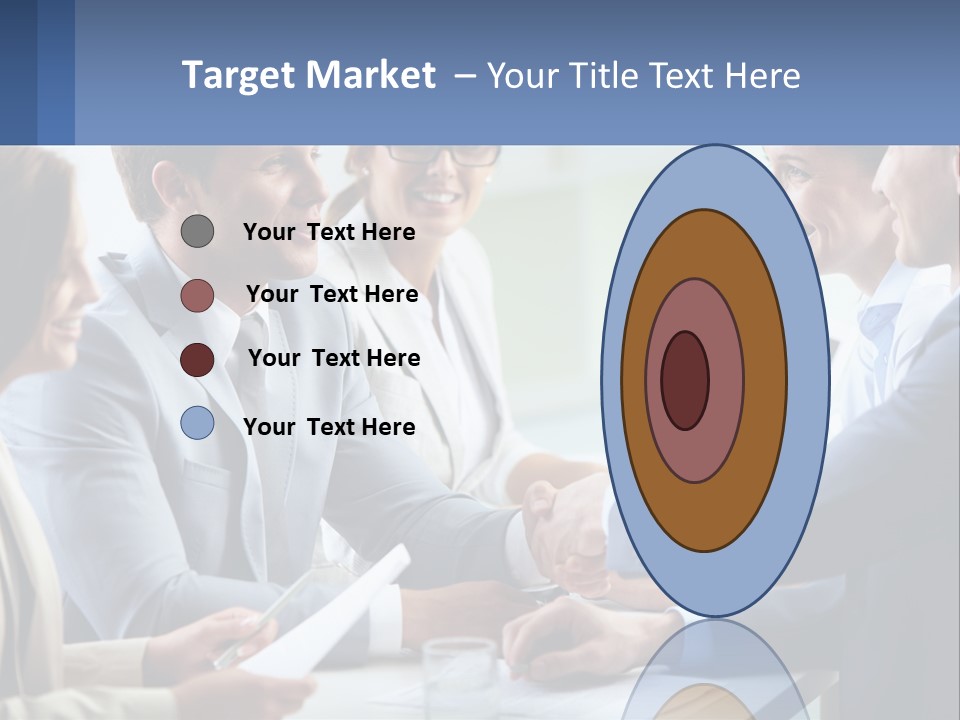 A Group Of Business People Shaking Hands Over A Table PowerPoint Template