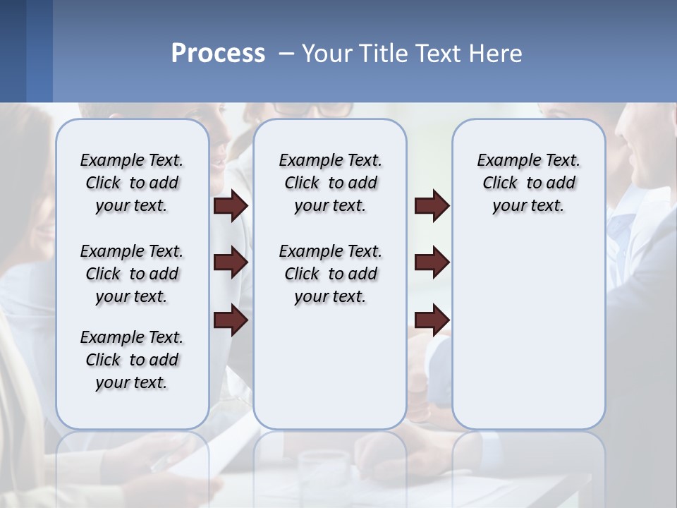 A Group Of Business People Shaking Hands Over A Table PowerPoint Template