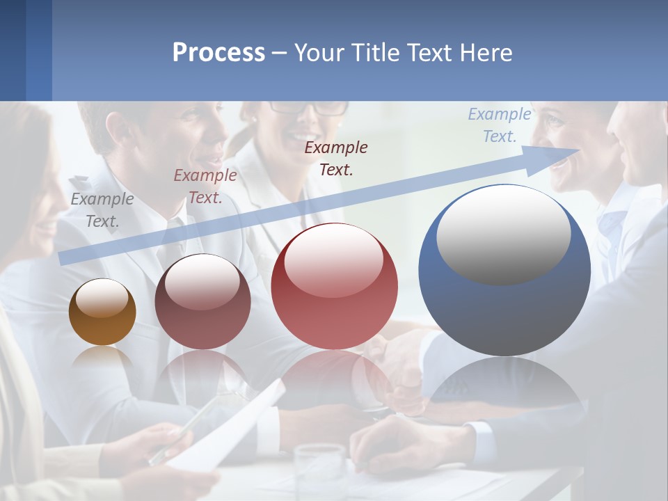 A Group Of Business People Shaking Hands Over A Table PowerPoint Template
