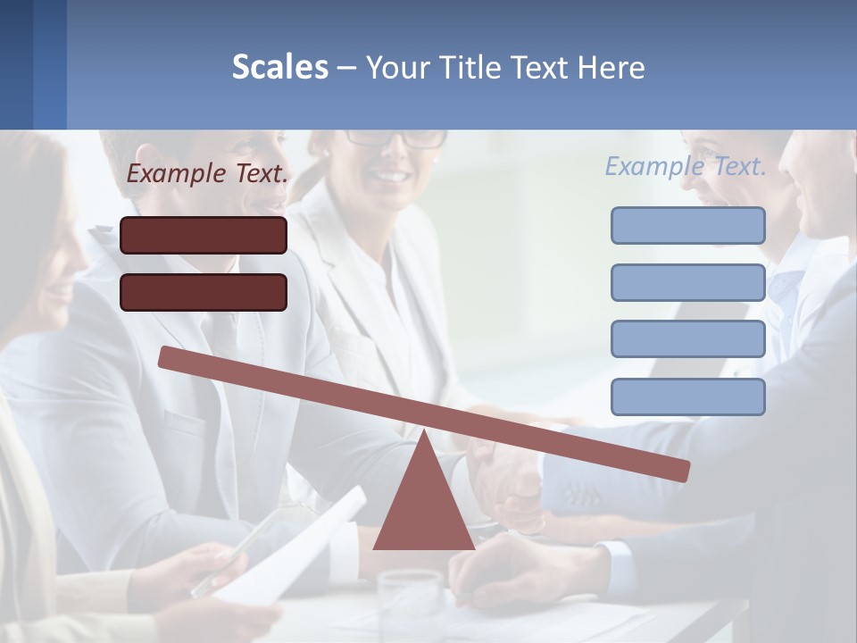 A Group Of Business People Shaking Hands Over A Table PowerPoint Template