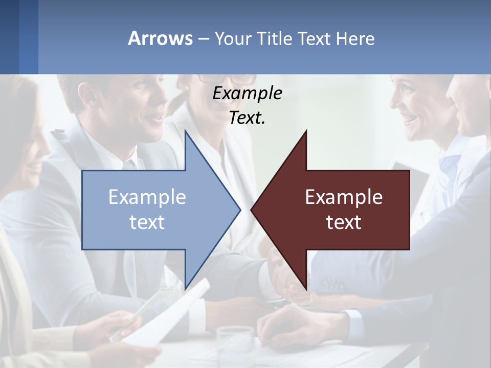 A Group Of Business People Shaking Hands Over A Table PowerPoint Template