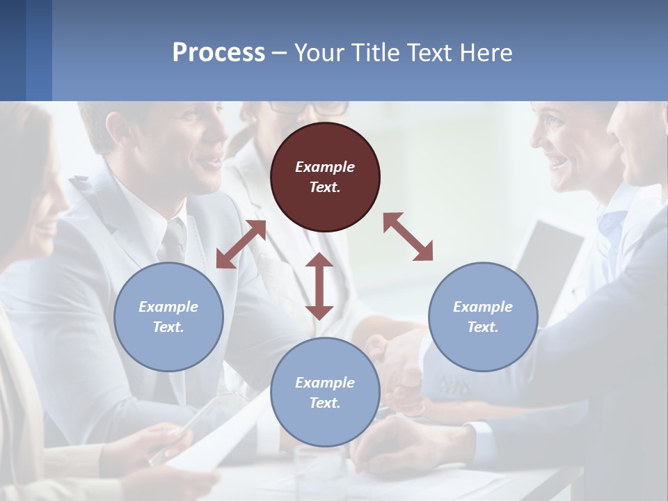 A Group Of Business People Shaking Hands Over A Table PowerPoint Template
